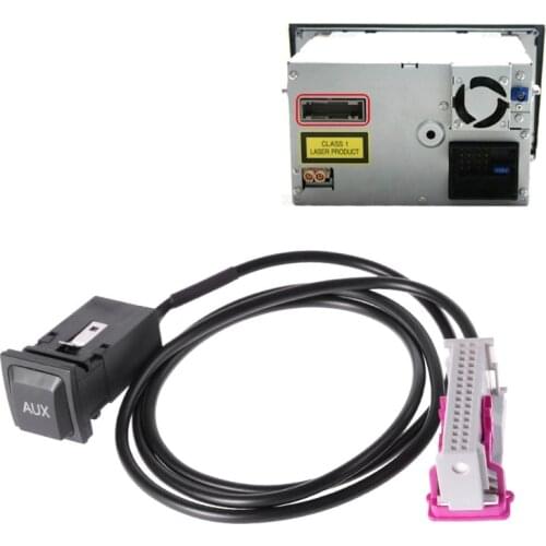 Car Aux-in RNS-E Navigation AUX Button Audio Adapter Kit 32Pin Plug for Audi