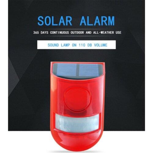 Wireless IP65 Motion Sensor Solar Alarm Light Outdoor Garden Security Lamp Infrared Motion Sensor Detector Siren Strobe Alarm