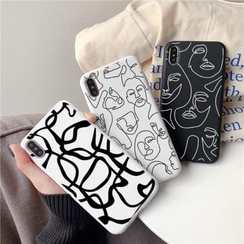 Retro Art Line Case For Huawei Y6 Y7 Y9 P Smart 2019 2021 Honor 10X 10i 10 20 8A 8X 9X P30 P20 P40 Lite E Pro Nova 5T TPU Cover