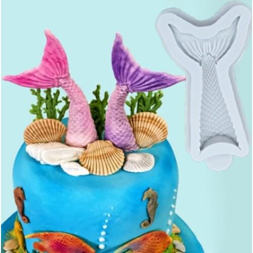 Mermaid Tail Molds Fondant Cake Decorating Tools Silicone Molds Sugarcrafts Chocolate Baking Tools for Cakes Gumpaste Form
