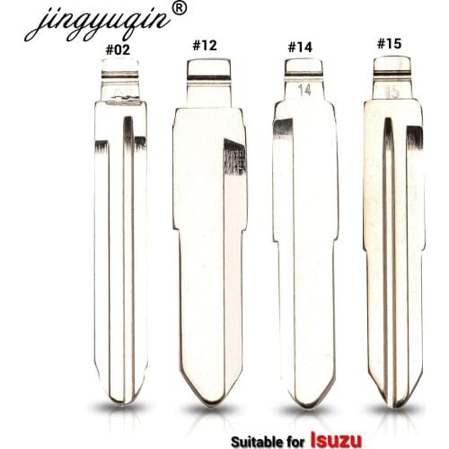 Jingyuqin 15pcs/lot #14 12 No.02 15 Metal Blank Flip KD Remote Key For Isuzu Hainan Replacement Car Uncut Key Blade TOY43