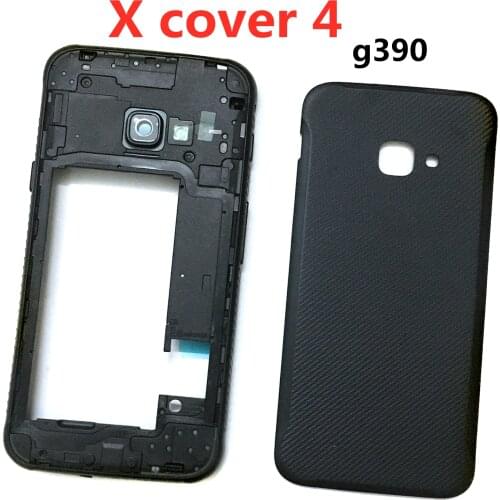Housing For Samsung Galaxy Xcover 4 G390 SM-G390F Middle Frame Plate+Battery Cover Back Case Waterproof ring Repair Parts Cover