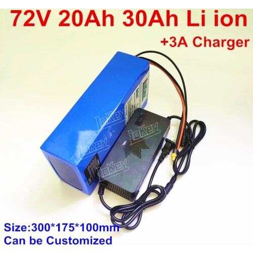 72V 20Ah 30Ah Lithium battery pack for electric bike bicycle motorcycle electric tricycles golf trolley+5A charger