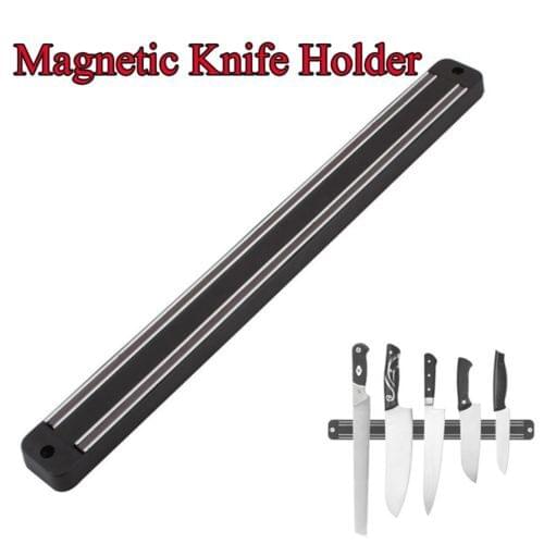 Magnetic Knife Holder Wall Mount Kitchen Accessories Magnet Bar Storage Rack for Black ABS metal Knife