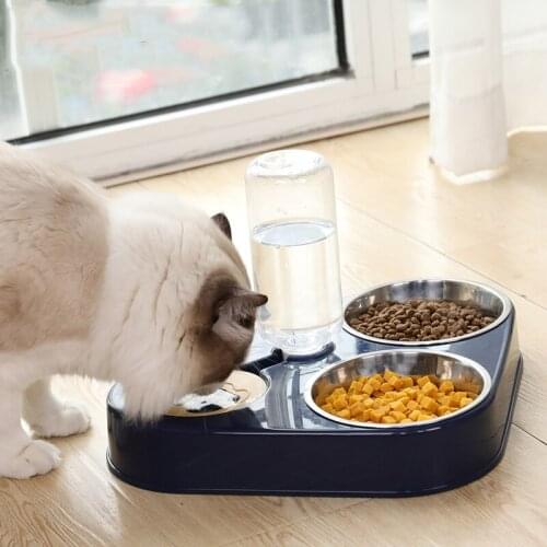 Pet Bowl Cat Food Water Feeder With Auto Water Dispenser Cat Automatic Drinking Bowl Food Bowl For Dogs Kittens Pet Supplies