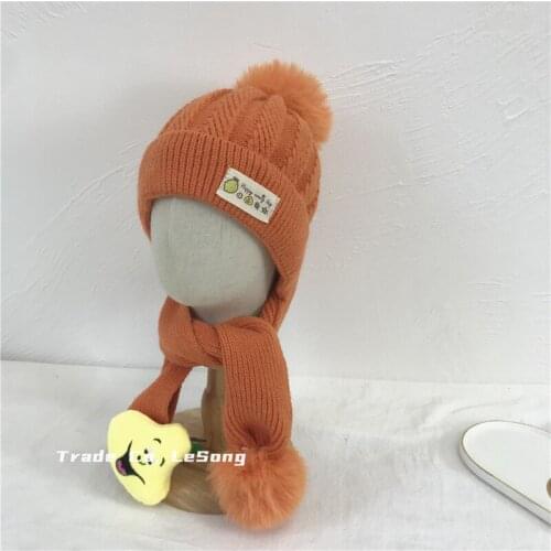 Fashion Cotton Baby knit Hat Scarf Autumn Winter Children Scarf-collar Boys Girls Warm Beanies Caps Scarf Sets