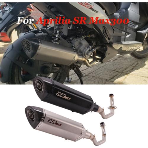 Motorcycle exhaust system modified front half link carbon fiber muffler pipe with db kill For aprilia sr max300 max 300 complete