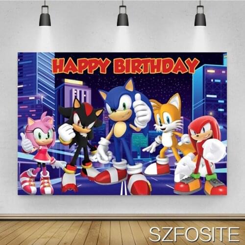 Cartoon City Hedgehog Fox Animal Running Picture Boy Birthday Party Background Photography Studio Photo Children Room Decoration