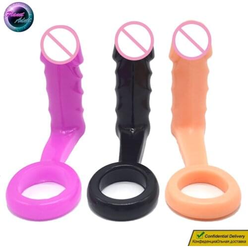 PVC Testicle Ring Anal Plug Dildo Masturbator Make-Love Additional Dick Threads Real Penis Adult Sex Toys for Women Men Couples