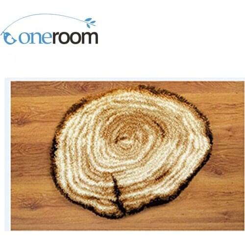 ZD573 Circles Hook Rug Kit DIY Unfinished Crocheting Yarn Mat Latch Hook Rug Kit Floor