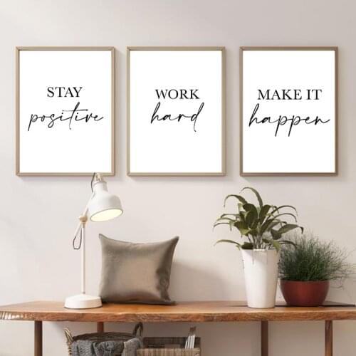 Gym Wall Art Picture Canvas Painting Black White Fitness Motivational Quote Minimalist Posters and Prints Gym Office Home Decor