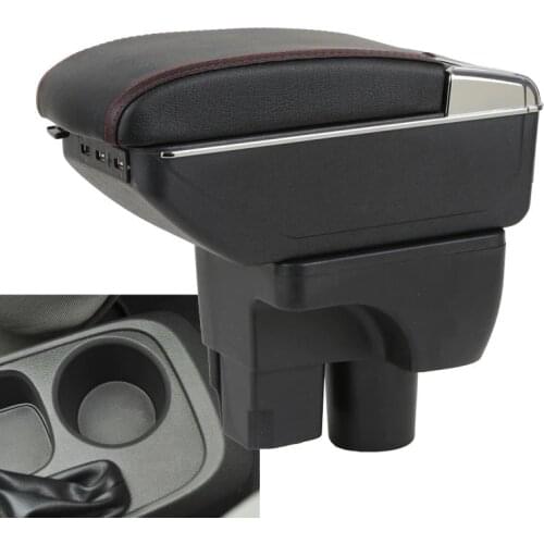 For Chevrolet Sail 3 Armrest Central Store Content Storage Box With Cup Holder Ashtray ABS Leather Accessory 2015-2018