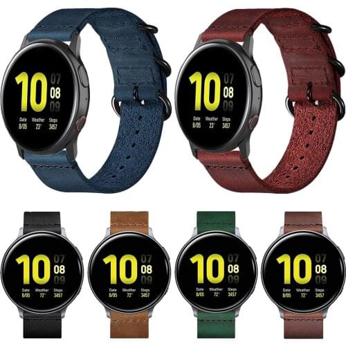 22mm 20mm Slight Suede Leather Strap for Samsung Galaxy Watch 3 Band 41mm 45mm Active 2 Bracelet for Garmin Venu/SQ/Vivomove HR