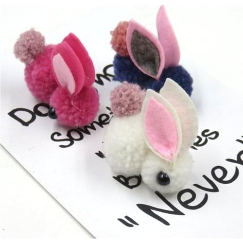 1PCS Pretty 4CM Hairball Tail Rabbit Elastic Hair Bands Bow For Girl Hair Tie Scrunchy Kids Hairpins Hair Accessories For Women