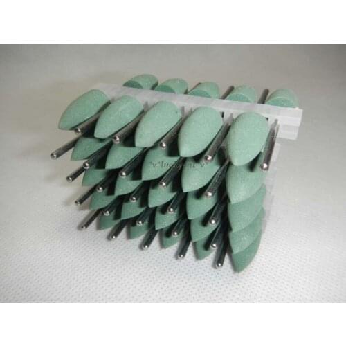 SILICONE Rubber Polishers Diamond Polishing Burs 2.35mm Green 50pcs