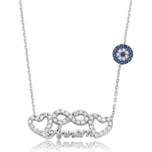 Tevuli 925 Sterling Silver Infinity Heart Mom Lady Necklace