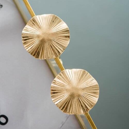 Fever&Free Vintage Gold Drop Earrings For Women Worn Gold Round Shape Textured Fashion Earrings Female Party Jewelry Gift