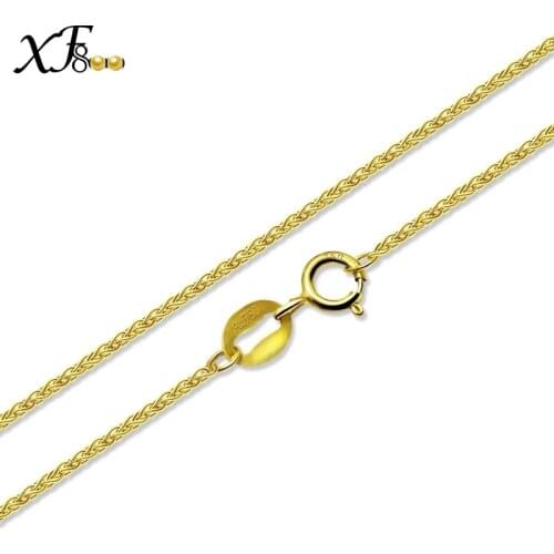 XF800 Fine Jewelry Genuine 18K Yellow Gold Necklace Pendant au750 40cm 45cm 80cm Wedding Party Gift For Women Chopin XFX312