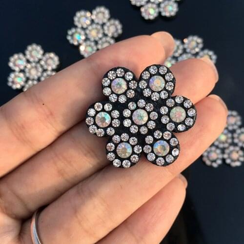 10pcs Cute Flower applique Rhinestone Applique Sew on Patch for Clothing Dress DIY Patches beaded applique sweater applique
