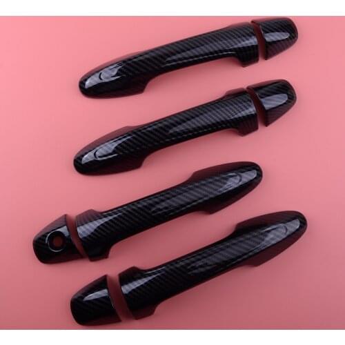 8Pcs/Set Car Side Door Handle Cover Trim ABS Styling Fit For Toyota Tacoma 2016 2017 2018 2019 2020 2021 Carbon Fiber Style