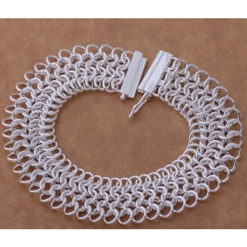 AH231 Wholesale Lucky Silver Color Charm Bracelets For Women Popular Fashion 925 Jewelry More Rows /ejjanaqa Alsajcza