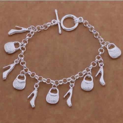 AH052 Hot sterling bracelet, sterling fashion jewelry High-heeled shoes lock to /aiuajaba awwajoda silver color