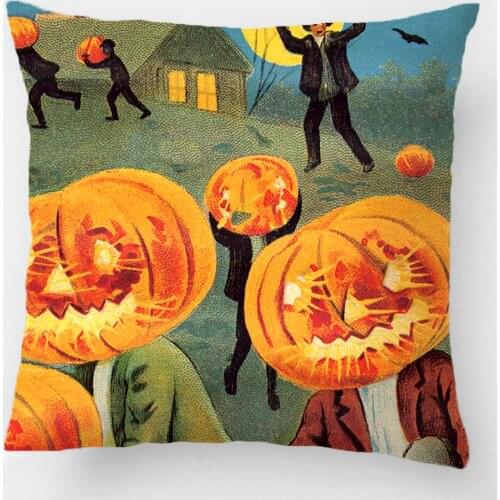 Boys Stealing Pumpkin Jack O' Lantern Throw Pillow Case Decorative Cushion Cover Pillowcase Customize Gift By Lvsure For Seat