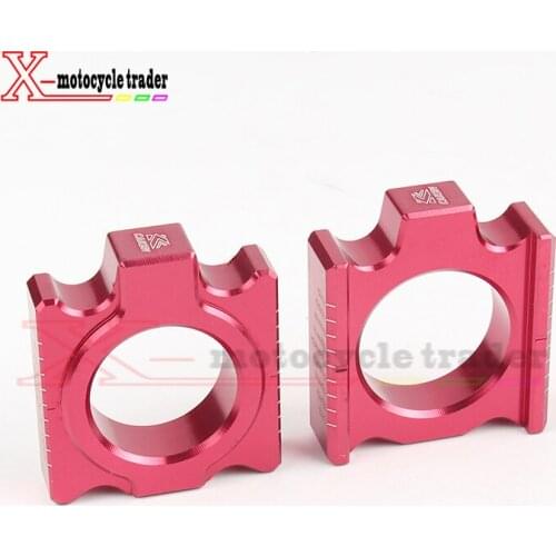 CNC Aluminum Rear Chain Adjuster Axle blocks for CR125/250R CRF250R/250X 450R/450X Dirt bike Motocross