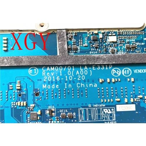 FOR DELL 9560 Laptop motherboard CN-0YV12N 0YV12N YV12N LA-E331P with SR32S I5-7300HQ N17P-G0-A1 GTX1050 100% test ok