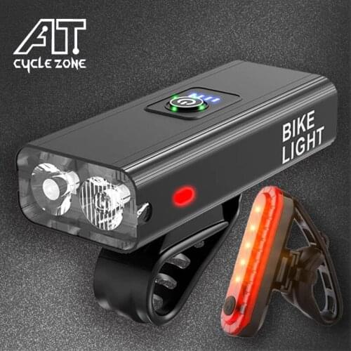 2400 mAh Bicycle Light Set 6 Modes USB Bike Lights IPX6 1200LM Power Bank MTB Bicycle Lamp Bike Front Lamp Cycling Flashlight