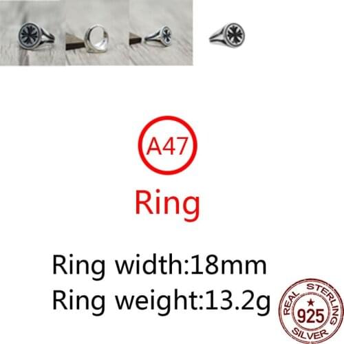 A47 925 sterling silver ring jewelry retro personality cross hollow shape punk fashion style couple shape gift for friends hot