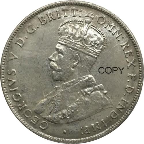Australia George V 1915 Year One 1 Florin Two Shillings Cuproickel Plated Silver Copy Coins