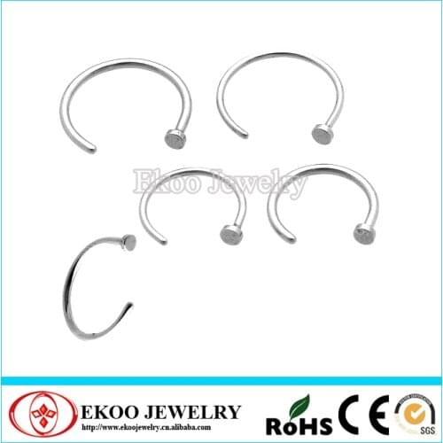 Min. order $10) Free Shipping Wholesale Body Jewelry Surgical Steel Nickel Free Nose Rings Nose Hoop