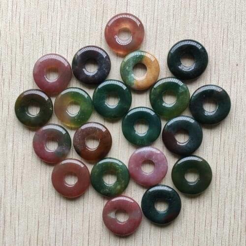 2021 Fashion good quality natural india onyx circle donut pendants 18mm for jewelry making 20pcs/lot wholesale free shipping