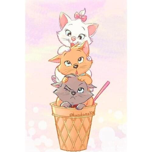 Cartoon cat pattern 5D DIY full diamond cross stitch diamond mosaic home decoration