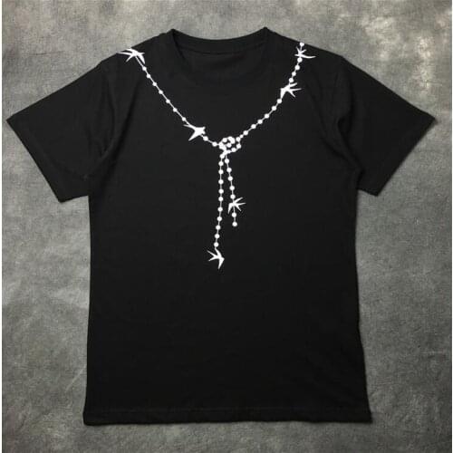 Men New High 19ss Swallow necklace T Shirts T-Shirt Hip Hop Skateboard Street Cotton T-Shirts Tee Top kenye #B25