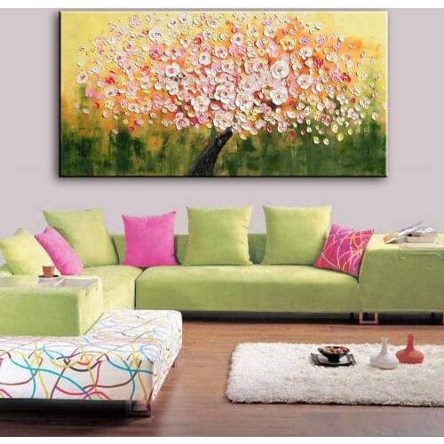 NEW 100% hand painted oil painting Home decoration high quality flower knife painting pictures on canvas DM1609108