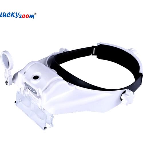 Headband Magnifier Eyewear Lamp LED Illuminated Loupe Magnifier Magnifying Glasses 1.5X 2X 5X Lens Magnifying Glass Read Repair