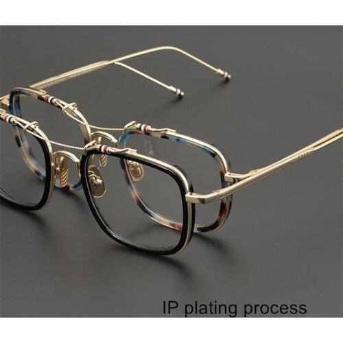 Thom Brand Glasses Frame Men Women European Classic Square Acetate Alloy Eyeglasses Prescription Eyewear Oculos