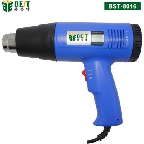 BST-8016 Hot Air Gun Handheld Portable LCD Electronic Cordless Mini Heat Gun 220V 1600W For SMT SMD Rework Repair For Soldering