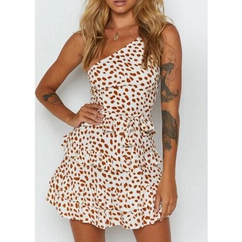Sexy Leopard Dot Dress Casual Orange Spot Printing Soft Boho Autumn Beach Dress A-line Mini Party Dresses Women Clothing Vestido