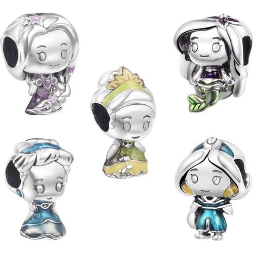 Beads S925 Silver Fit Pandora Bracelet Necklace Princess Charm For Jewelry Making Women Gift 2021 Newest 021433