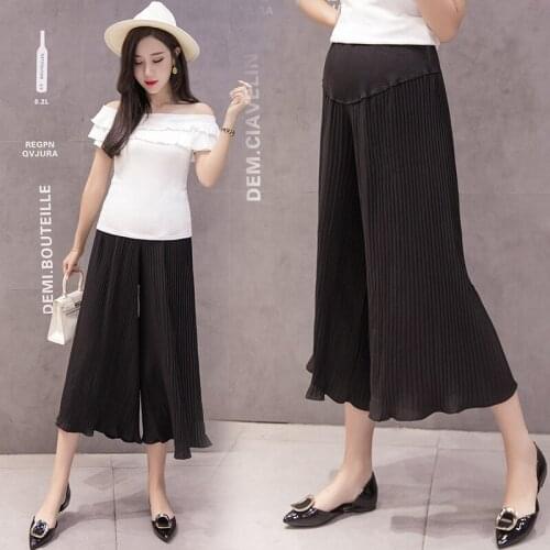Envsoll Maternity Wide Leg Pants For Pregnant Women High Waist Loose Pants Elegant Office Ladies Trousers Pregnant Women Pant