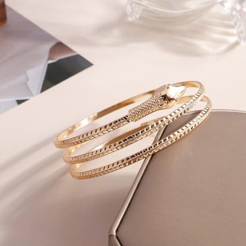 Tenande Punk Maxi Long Carved Multi Layer Snake Bangles & Bracelets Wristbands Cuff Bracelets for Women Vintage Jewelry Pulseira