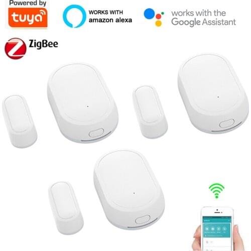 Tuya ZigBee WiFi Door Sensor, Smart Door Open/Closed Detectors, Smartlife APP Wifi Window Sensor Work With Alexa,Google Home