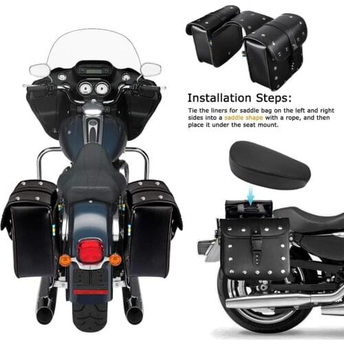 Universal Motorcycle Saddle Bag Waterproof Insulated PU Leather Side Bag for Racing Race Motor Saddlebags Motorcycle Bag Saddle