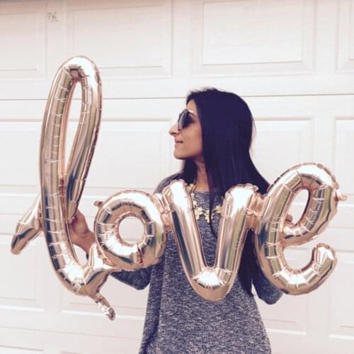 Foil Balloons LOVE Siamesed Red Heart Ballon Wedding Decoration Ballon Romantic Valentines Day Love Letter Balls Party Supplies