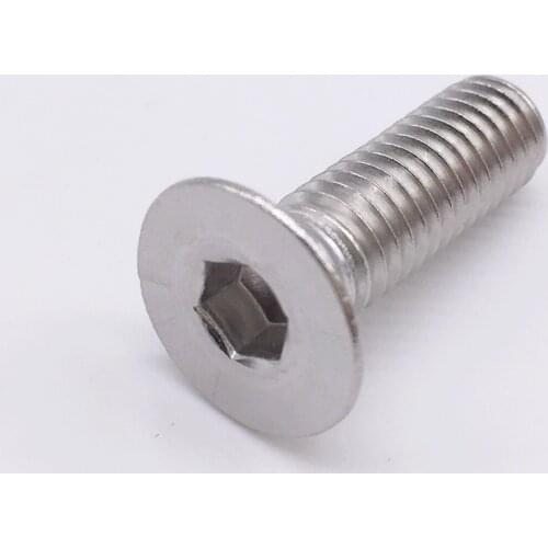 Wkooa 1000 Pcs M2 Cap Screws Socket Flat Countersunk Head Hex Bolt Stainless Steel 304 Silver