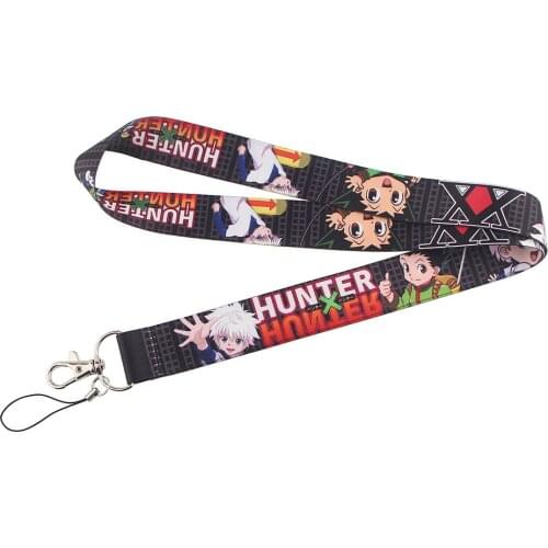 ZF2314 1pcs Anime Character Hunter Boy Key Chain Lanyard Gifts For Child Students Friends Phone USB Badge Holder Necklace