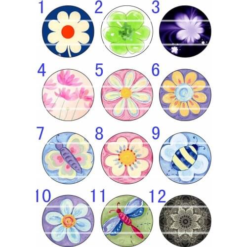 Handmade Colorful picture Round Glass Cabochons Refrigerator magnet for Necklace Decoration and Phone Chain Accessaries247
